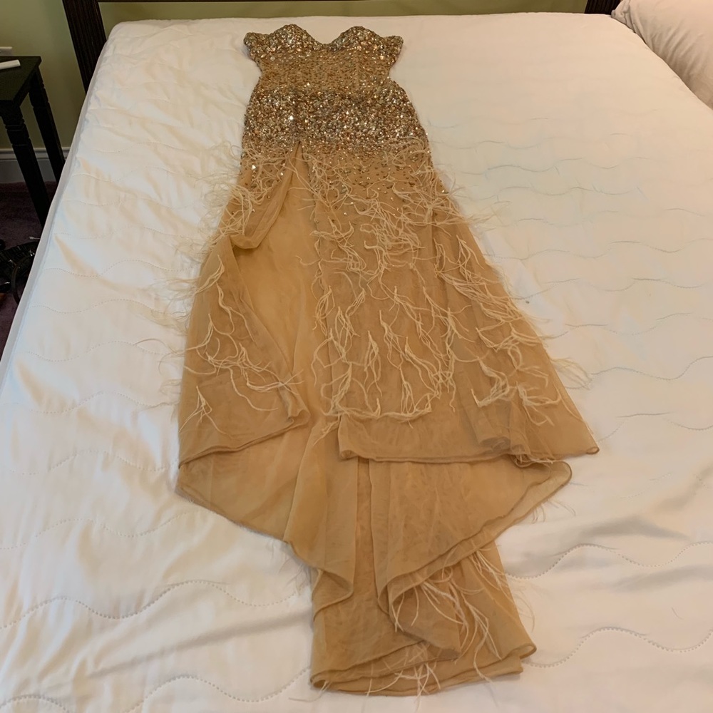 Nude Jasz Couture Prom Dress - strapless